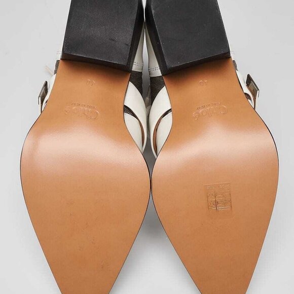 Chloe White Leather Green Knit Lace Up Rylee Ankle Boots Size 9.5/40 - Picture 3 of 5